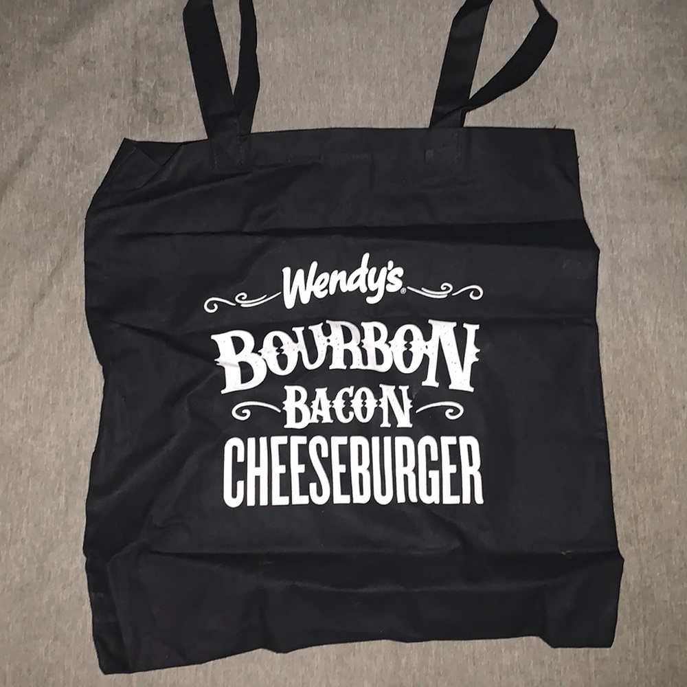 Authentic Bourbon bacon cheeseburger Black Canvas Tote Bag. Size MM